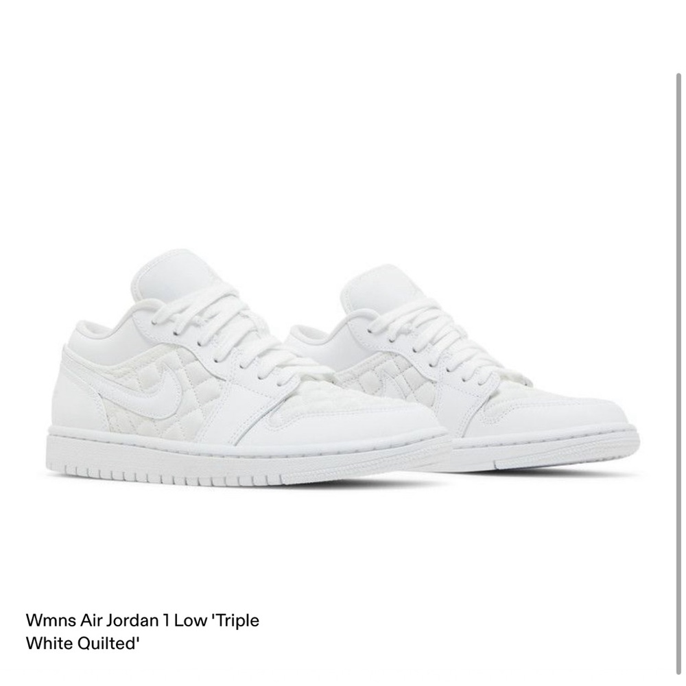 Woman's Air Jordan 1 Low "Triple White Quilted"